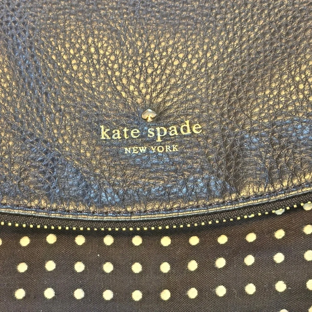 Kate Spade Cobble Hill Little Minka‎ Black Leather Polka Dot Satchel Crossbody